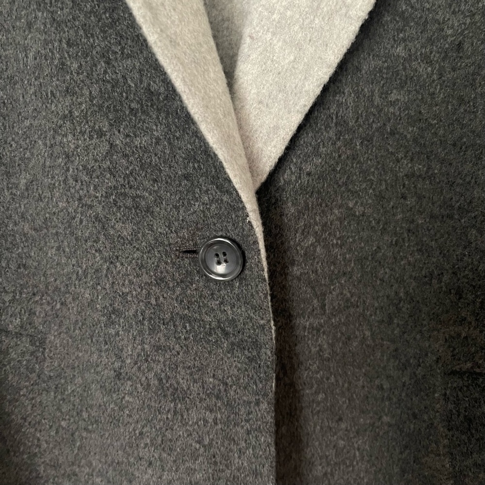 Talbots Double Faced Wool Blazer Size 10 Gray Office Work Career Professional - Picture 8 of 12
